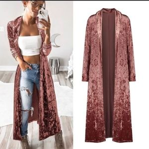 **BOGO** Velvet velour rose gold duster